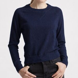 Quince Navy Blue Crew Neck Sweater